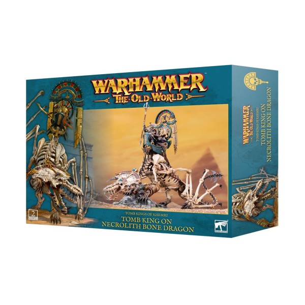 Warhammer - The Old World - Tomb Kings of Khemri - Tomb King / Liche Priest on Necrolith Bone Dragon