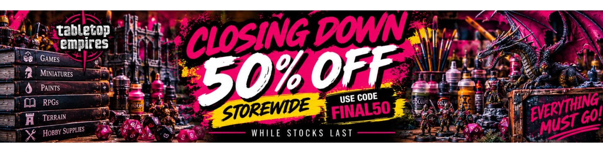 Closing Down Sal 50%