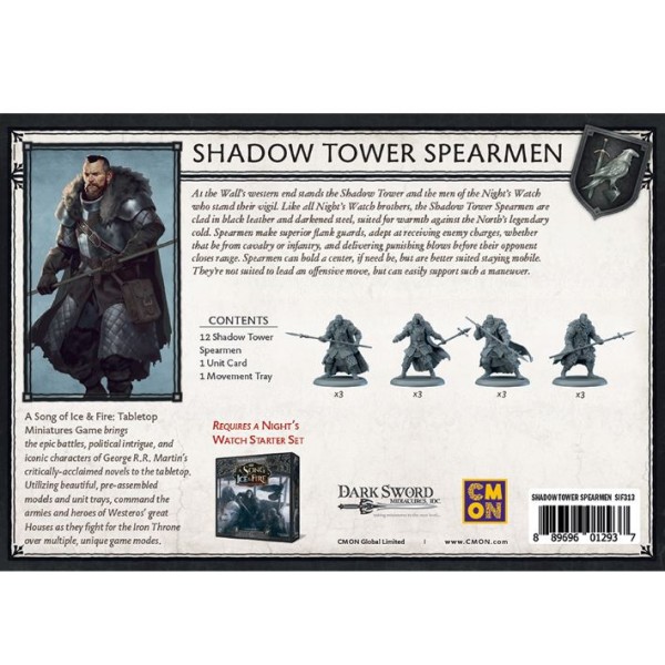 A Song of Ice and Fire - Tabletop Miniatures Game - NIGHT'S WATCH Shadow Tower Spearmen