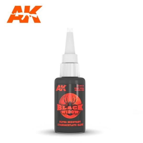 AK Interactive - BLACK WIDOW ULTRA RESISTANT - CYANOCRYLATE GLUE