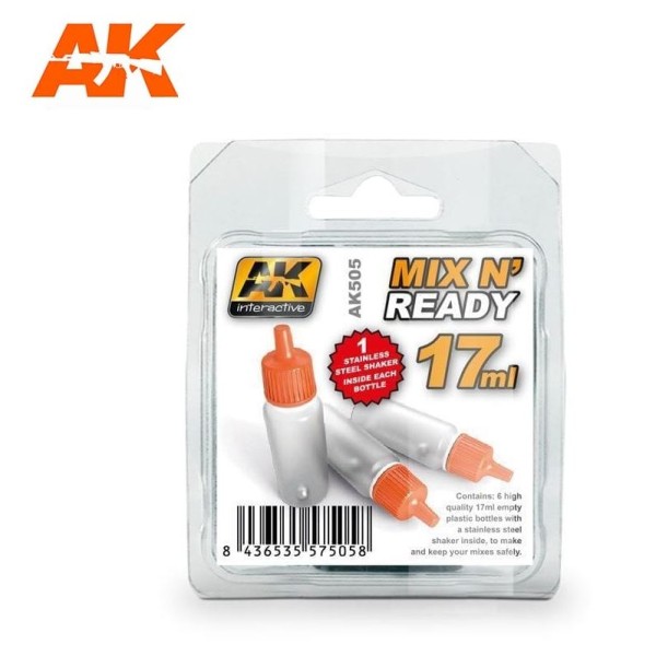 AK Interactive - MIX N’ READY 17ML - Empty Droppers for Custom mixes
