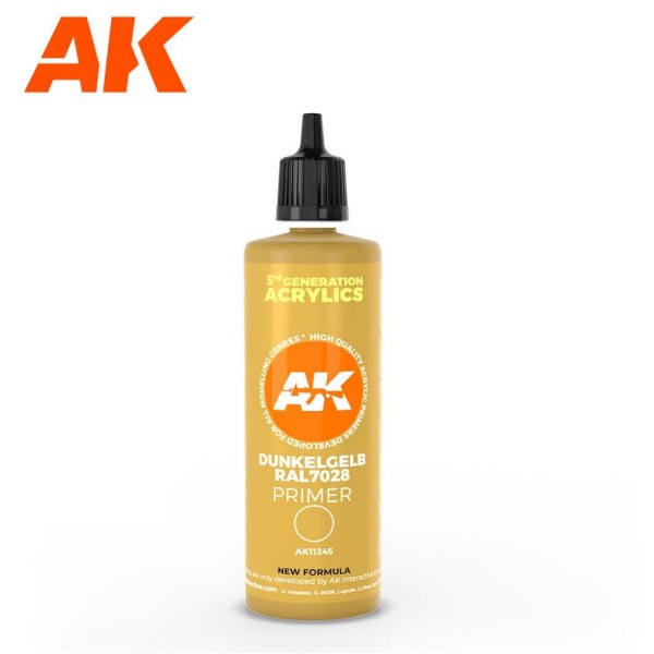 AK Interactive - 3rd Generation - SURFACE PRIMER - DUNKELGELB RAL 7028 DARK YELLOW (100ml)