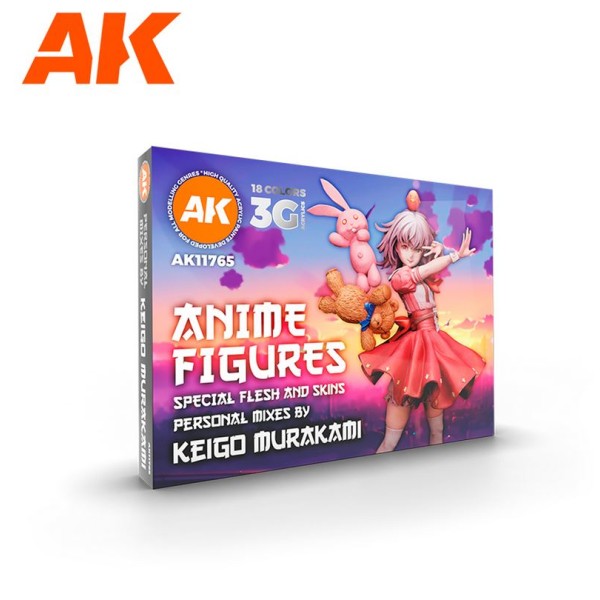AK Interactive - 3rd Generation Acrylics Set - KEIGO MURAKAMI – Special ANIME Flesh and Skin PAINT SET