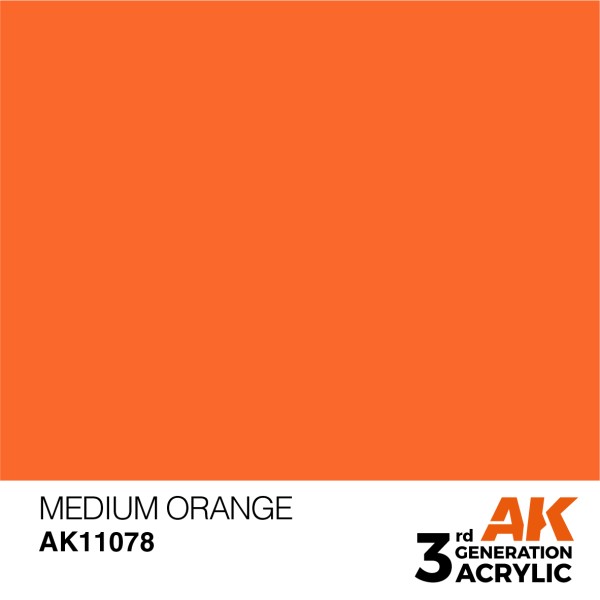 AK Interactive - 3rd Generation Acrylics 17ml - MEDIUM ORANGE – STANDARD