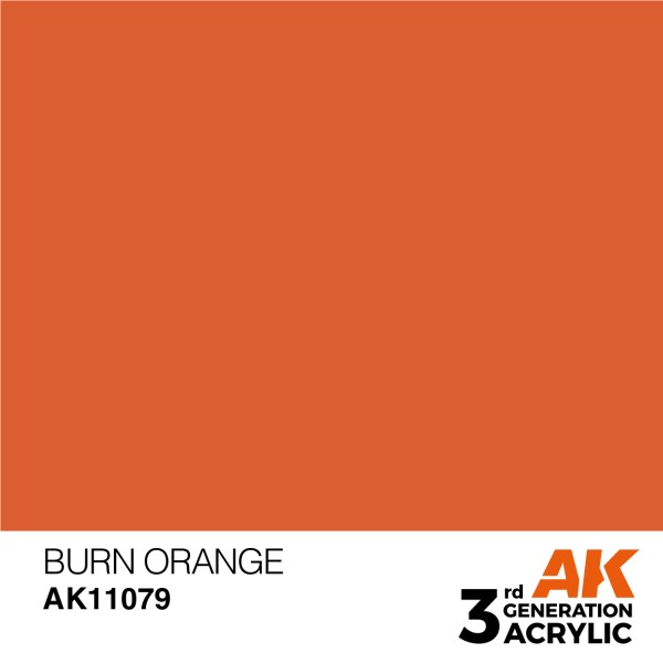 AK Interactive - 3rd Generation Acrylics 17ml - BURN ORANGE – STANDARD