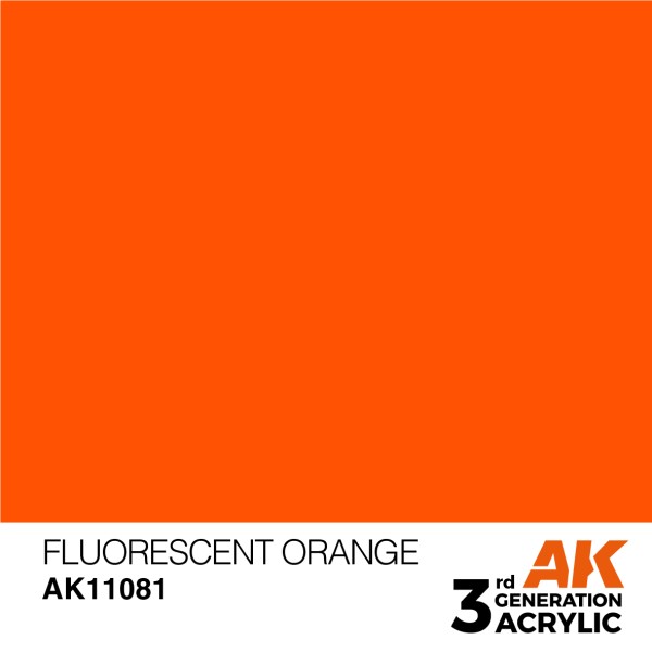 AK Interactive - 3rd Generation Acrylics 17ml - FLUORESCENT ORANGE – STANDARD