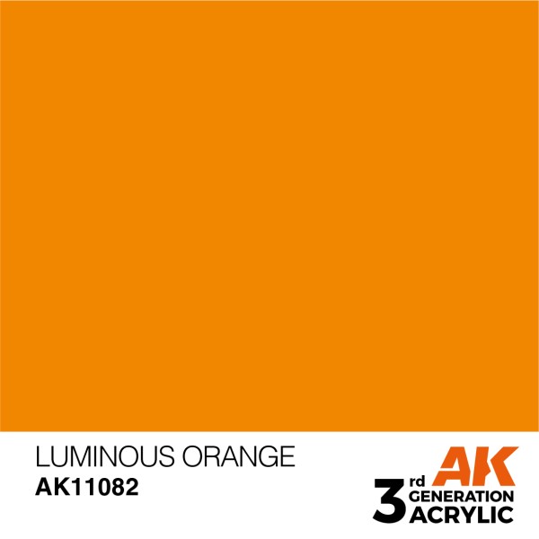AK Interactive - 3rd Generation Acrylics 17ml - LUMINOUS ORANGE – STANDARD
