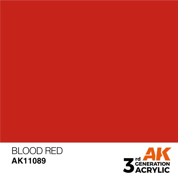 AK Interactive - 3rd Generation Acrylics 17ml - BLOOD RED – STANDARD