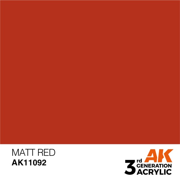 AK Interactive - 3rd Generation Acrylics 17ml - MATT RED – STANDARD