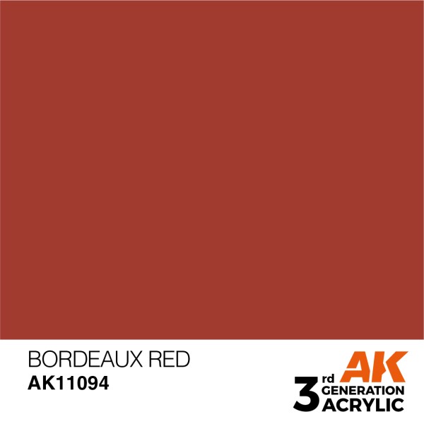 AK Interactive - 3rd Generation Acrylics 17ml - BORDEAUX RED – STANDARD
