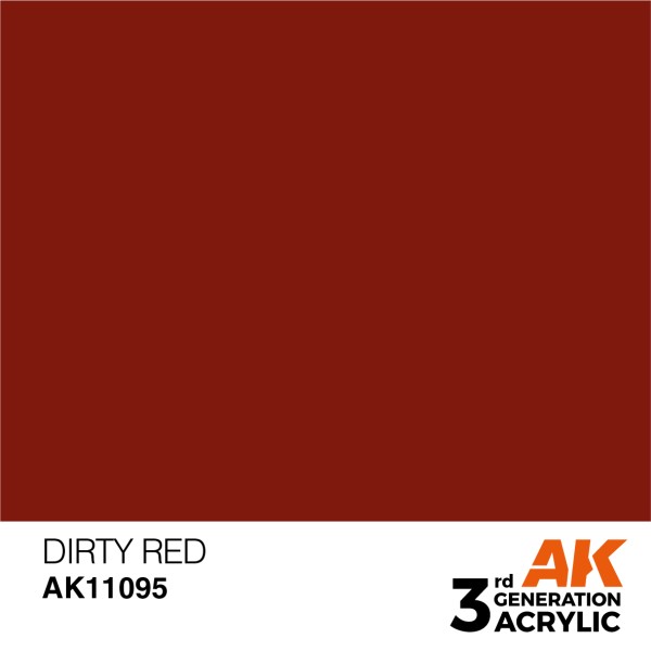 AK Interactive - 3rd Generation Acrylics 17ml - DIRTY RED – STANDARD