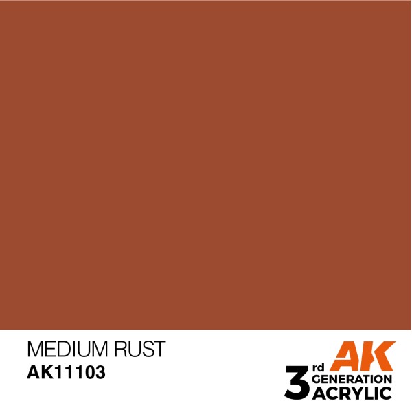 AK Interactive - 3rd Generation Acrylics 17ml - MEDIUM RUST – STANDARD
