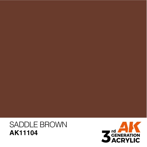 AK Interactive - 3rd Generation Acrylics 17ml - SADDLE BROWN – STANDARD