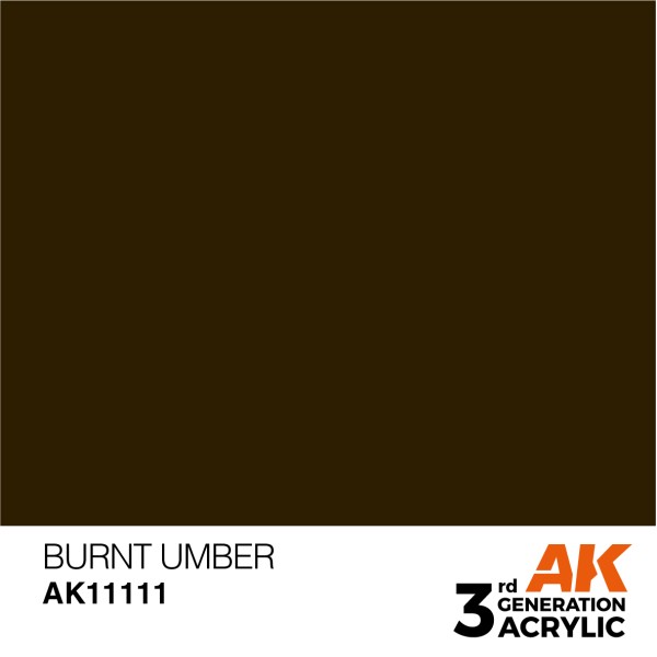 AK Interactive - 3rd Generation Acrylics 17ml - BURNT UMBER – STANDARD