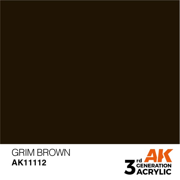 AK Interactive - 3rd Generation Acrylics 17ml - GRIM BROWN – STANDARD