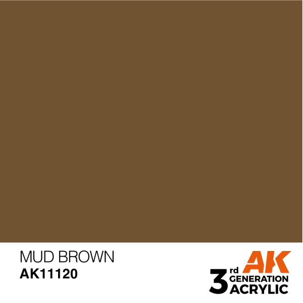 AK Interactive - 3rd Generation Acrylics 17ml - MUD BROWN – STANDARD