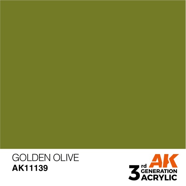 AK Interactive - 3rd Generation Acrylics 17ml - GOLDEN OLIVE – STANDARD