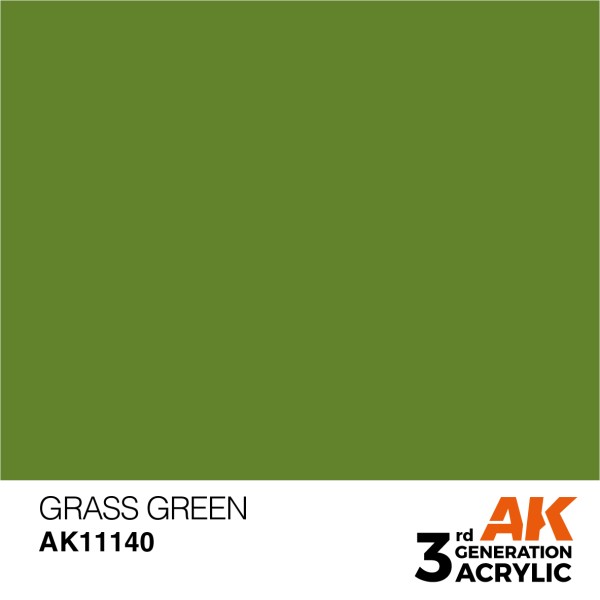 AK Interactive - 3rd Generation Acrylics 17ml - GRASS GREEN – STANDARD