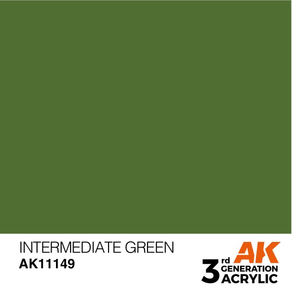 AK Interactive - 3rd Generation Acrylics 17ml - INTERMEDIATE GREEN – STANDARD