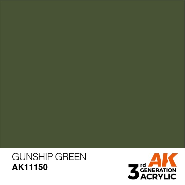 AK Interactive - 3rd Generation Acrylics 17ml - GUNSHIP GREEN – STANDARD
