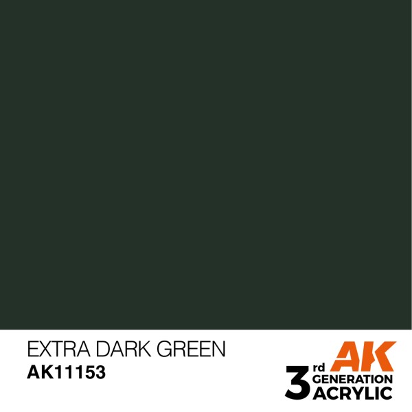 AK Interactive - 3rd Generation Acrylics 17ml - EXTRA DARK GREEN – STANDARD