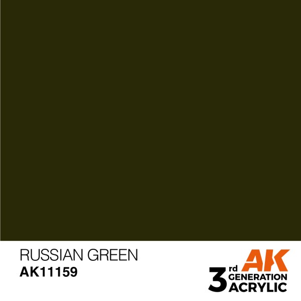 AK Interactive - 3rd Generation Acrylics 17ml - RUSSIAN GREEN – STANDARD