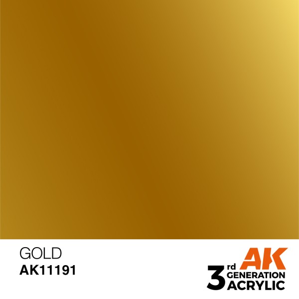 AK Interactive - 3rd Generation Acrylics 17ml - GOLD – METALLIC