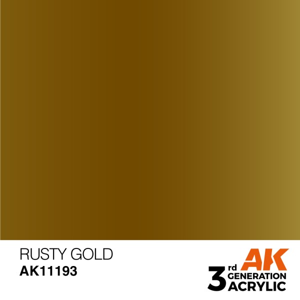 AK Interactive - 3rd Generation Acrylics 17ml - RUSTY GOLD – METALLIC