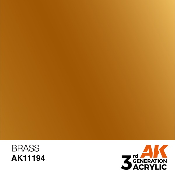 AK Interactive - 3rd Generation Acrylics 17ml - BRASS – METALLIC