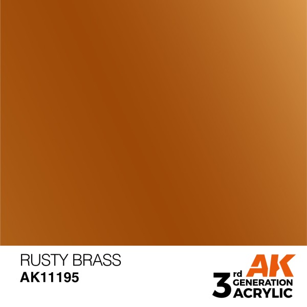 AK Interactive - 3rd Generation Acrylics 17ml - RUSTY BRASS – METALLIC