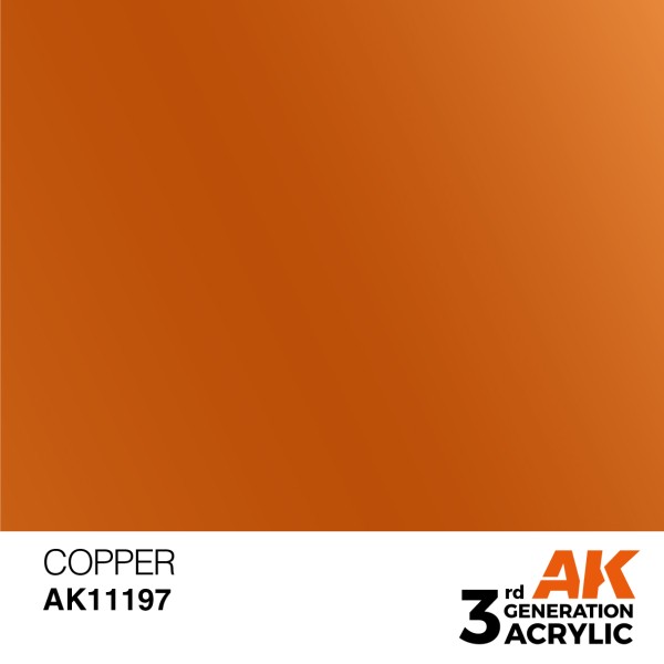 AK Interactive - 3rd Generation Acrylics 17ml - COPPER – METALLIC