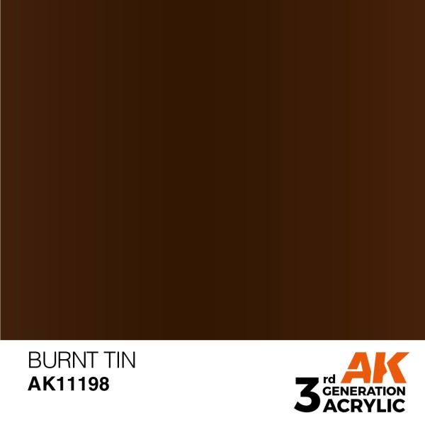 AK Interactive - 3rd Generation Acrylics 17ml - BURNT TIN – METALLIC