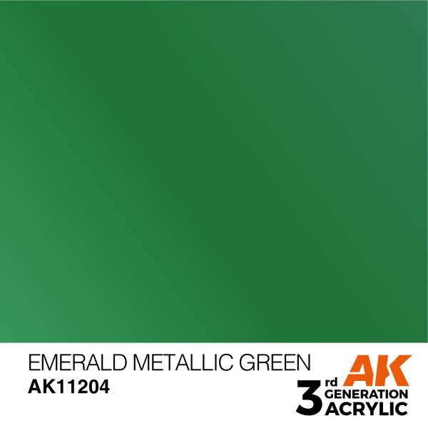 AK Interactive - 3rd Generation Acrylics 17ml - EMERALD METALLIC GREEN – METALLIC