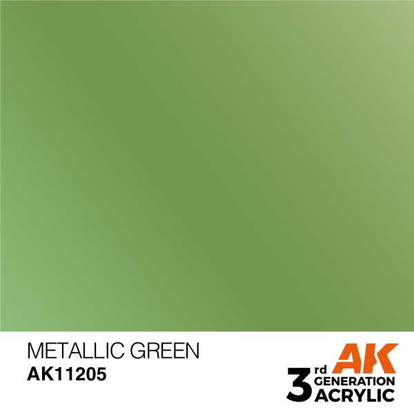 AK Interactive - 3rd Generation Acrylics 17ml - METALLIC GREEN – METALLIC