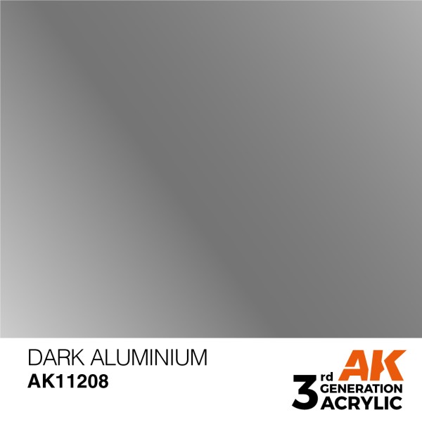 AK Interactive - 3rd Generation Acrylics 17ml - DARK ALUMINIUM – METALLIC