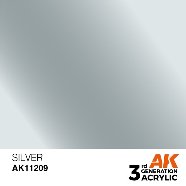AK Interactive - 3rd Generation Acrylics 17ml - SILVER – METALLIC