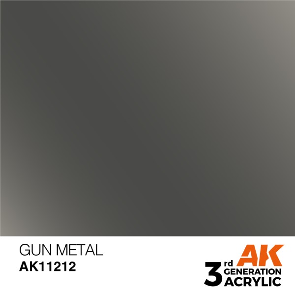 AK Interactive - 3rd Generation Acrylics 17ml - GUN METAL – METALLIC