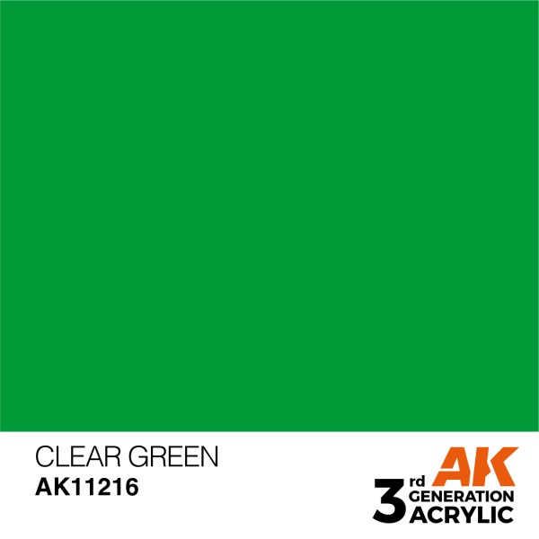 AK Interactive - 3rd Generation Acrylics 17ml - CLEAR GREEN – STANDARD