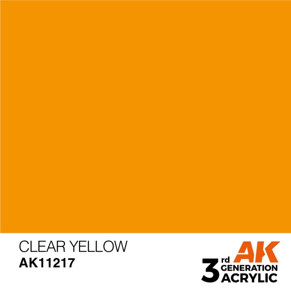 AK Interactive - 3rd Generation Acrylics 17ml - CLEAR YELLOW – STANDARD