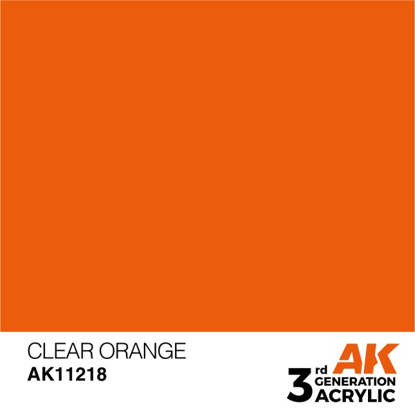 AK Interactive - 3rd Generation Acrylics 17ml - CLEAR ORANGE – STANDARD