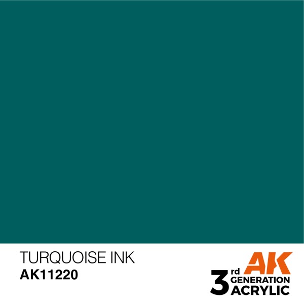 AK Interactive - 3rd Generation Acrylics 17ml - TURQUOISE – INK