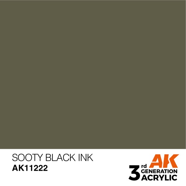 AK Interactive - 3rd Generation Acrylics 17ml - SOOTY BLACK – INK