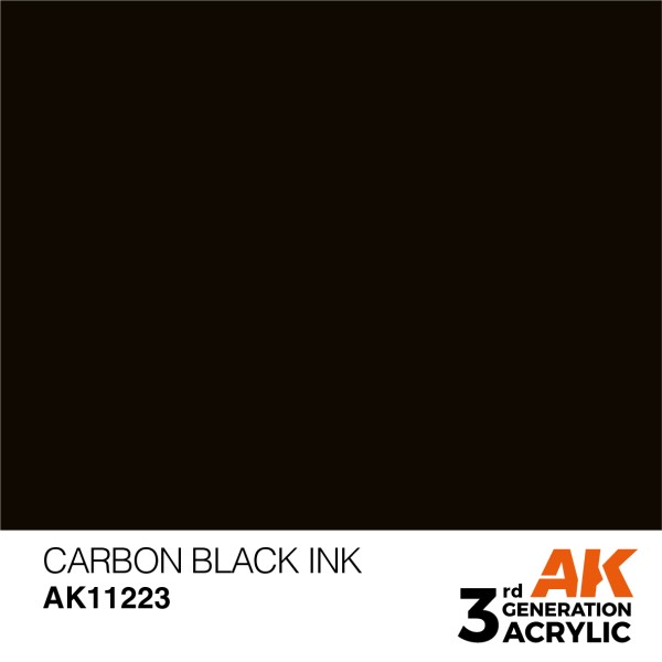 AK Interactive - 3rd Generation Acrylics 17ml - CARBON BLACK – INK