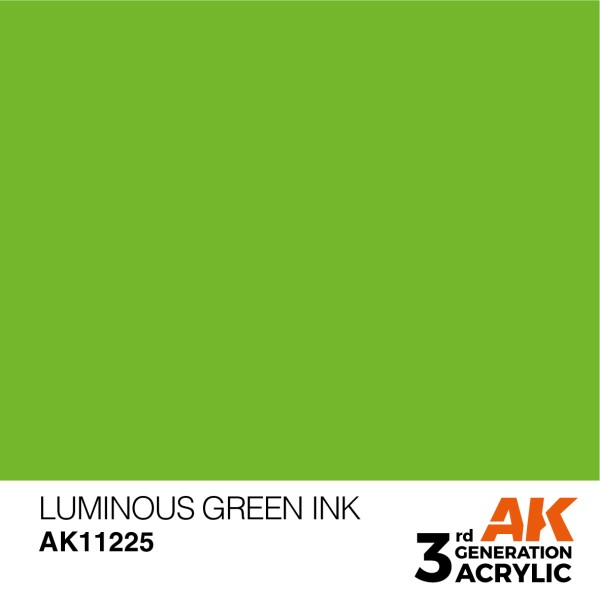 AK Interactive - 3rd Generation Acrylics 17ml - LUMINOUS GREEN – INK