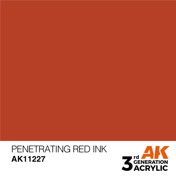 AK Interactive - 3rd Generation Acrylics 17ml - PENETRATING RED – INK