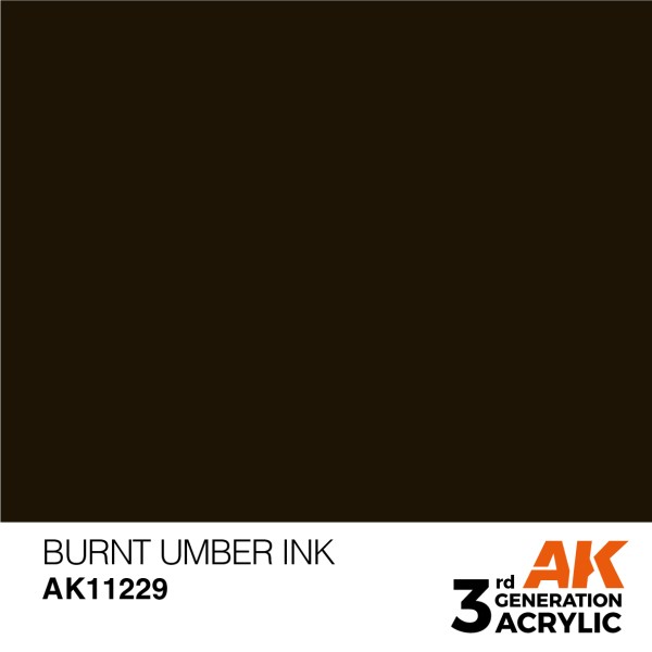 AK Interactive - 3rd Generation Acrylics 17ml - BURNT UMBER – INK