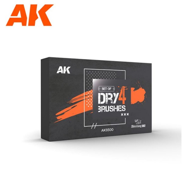 AK Interactive - HOBBY DRY BRUSHES - SET OF 4 