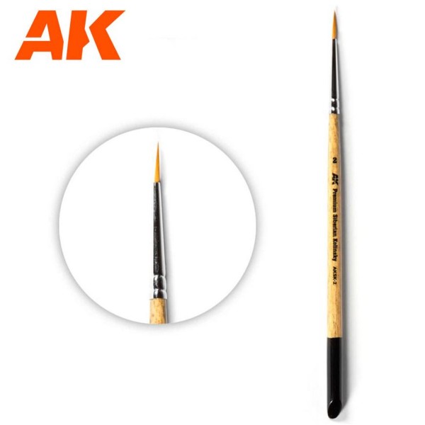 AK Interactive - PREMIUM SIBERIAN KOLINSKY BRUSH - Size 2