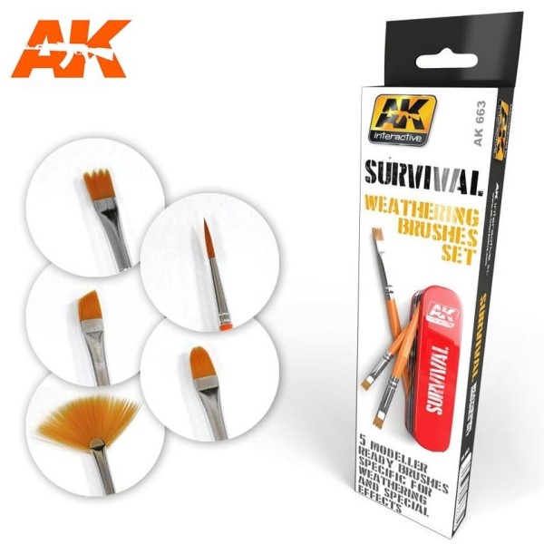 AK Interactive - Survival - Weathering Brush Set