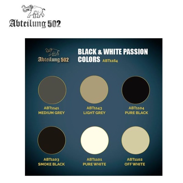 Abteilung 502 - Dense Acrylic Color Tube boxed Set - BLACK and WHITE PASSION COLORS